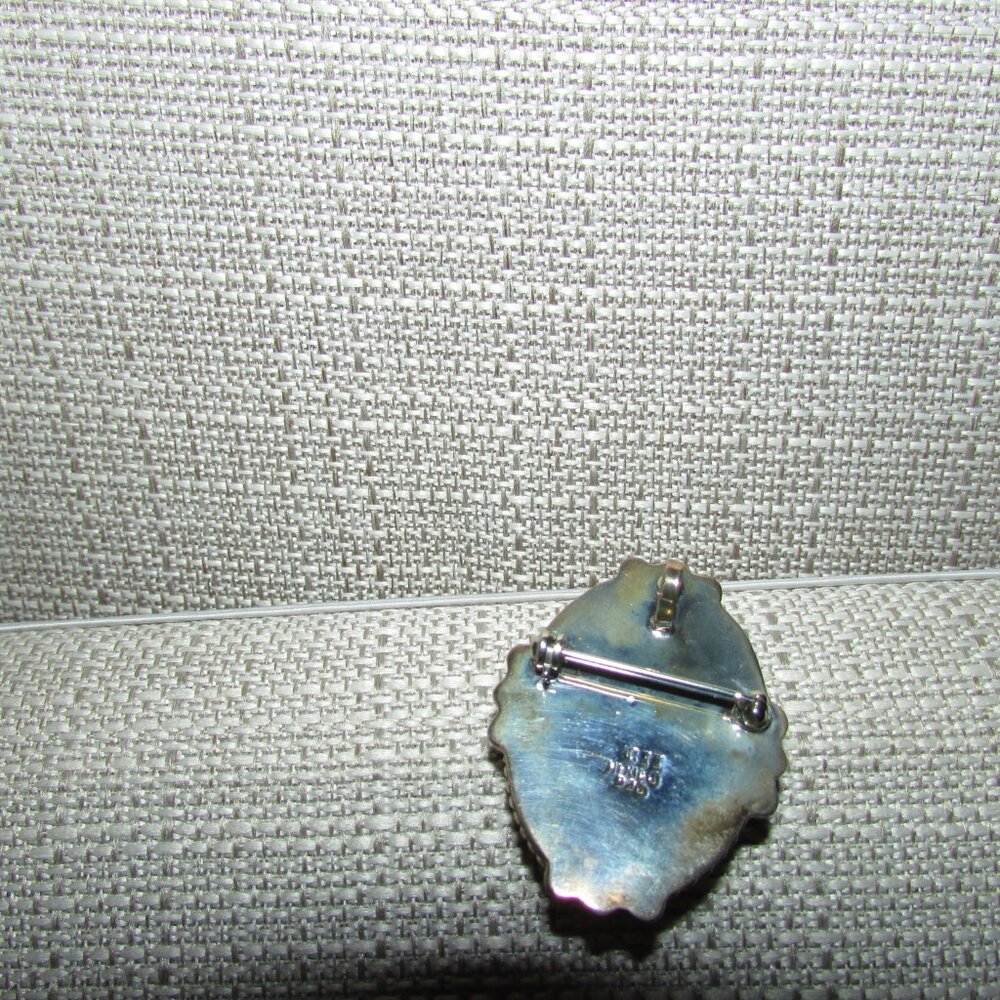 Mexico Cabochon  Mahogany Obsidian Gem Pin Brooch / Pendant - Picture 4 of 4